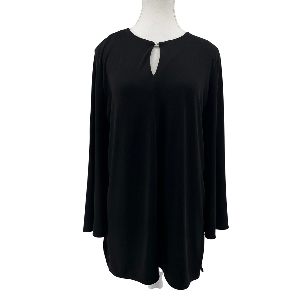 Lauren Ralph Lauren Black Long Sleeve Keyhole career Tunic Top Women's‎ Size L